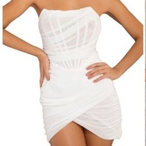 Heiress Beverly Hills chiffon dress off white xs